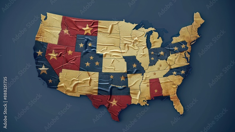 Election results political map of the USA Stock Photo | Adobe Stock