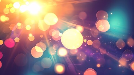 Poster - Abstract Bokeh Lights Background With Colorful Circles