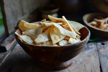 Canvas Print - Delicious cassava chips stimulate the appetite