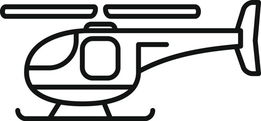 Poster - Minimalist line icon illustration of a helicopter landing on the ground