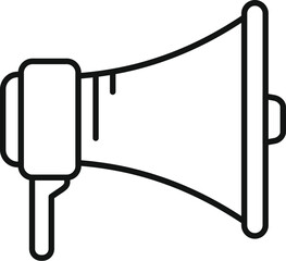 Poster - simple black and white icon of a loudspeaker making an announcement