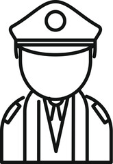 Poster - line icon style illustration of a security guard wearing uniform