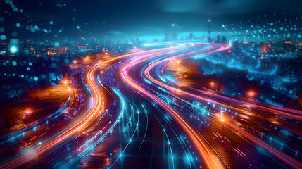 Poster - A digital transformation roadmap with key milestones and objectives, highlighting the process of integrating technology into traditional business models, Digital transformation strategy concept