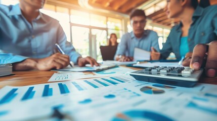 Canvas Print - The team analyzing charts