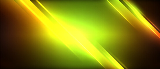 Aufkleber - Neon glowing circle rays, light round lines in the dark, planet style neon wave lines. Energetic electric concept design for wallpaper, banner, background