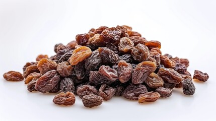 Wall Mural - A cluster of raisins set against a pristine backdrop, ideal for food photography or recipe visuals