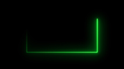 Wall Mural - Glowing green color neon light rectangle frame icon background in retro style, 4k illustration.	