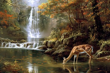 Canvas Print - deer in the forest