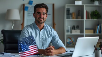 Wall Mural - The Man at Office Desk