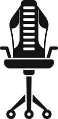 Poster - black solid icon for a modern gaming chair, perfect for websites and mobile apps