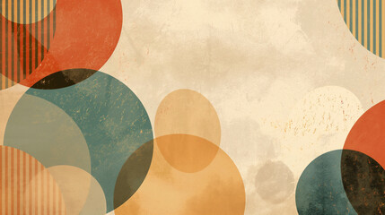 Wall Mural - A colorful abstract background with circles and stripes