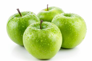 Poster - Green apples isolated on white background