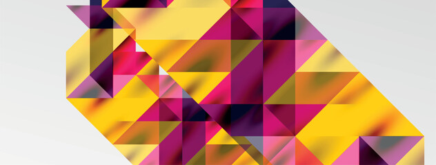 Aufkleber - Tech minimal overlapping triangle shapes elements geometric graphic pattern