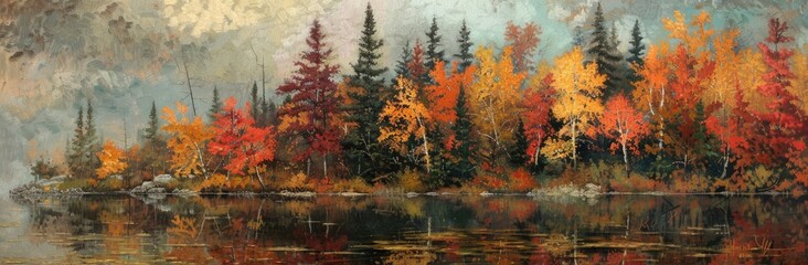 Poster - Autumn Landscape with Reflection