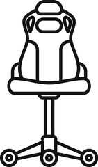 Poster - ergonomic gaming chair with a high backrest and five wheels for stability and mobility