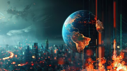 Poster - global economic crisis background wallpaper ai generated