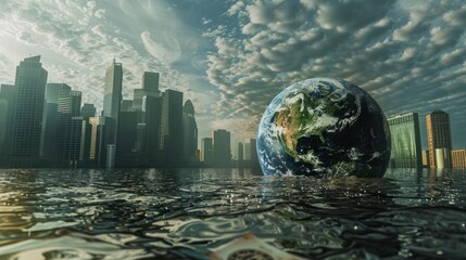 Poster - global economic crisis background wallpaper ai generated