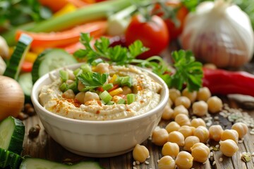 Sticker - Hummus with fresh veggies and chickpeas