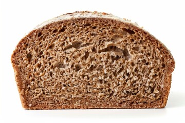 Wall Mural - Isolated brown bread on white background