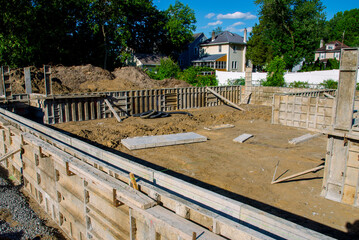 Wall Mural - iron formwork for a new foundation