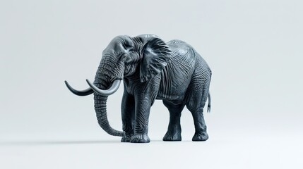 Wall Mural - elephant figure on a white background