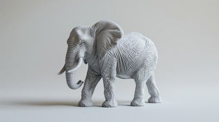 Wall Mural - elephant figurine on white background