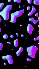 Aufkleber - Fluid metallic drops y2k background. Dynamic iridescent retrowave liquid forms. Vertical video