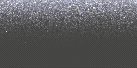 Wall Mural - silver falling glitter, shiny confetti with glowing sparkles, shimmer spray effect, festive holiday 
