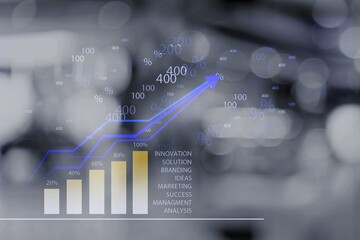 Poster - Abstract infographic exchange rate on dark background