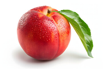 Wall Mural - Whole Peach fruit on a white background