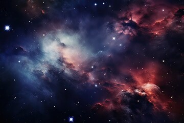 Aufkleber - Starry, nebulous cosmic expanse, celestial background with floating constellations and nebulae
