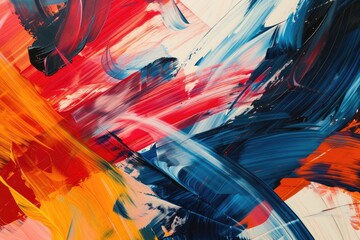 Leinwandbilder - Vibrant, abstract, colorful brushstrokes, dynamic abstract composition with energetic brushstrokes