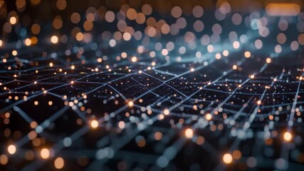 Poster - A digital illustration depicting a network of interconnected nodes, highlighting the growing role of miniaturized satellites in advancing global communication.