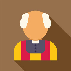 Poster - Simple yet dignified illustration of a senior catholic priest in traditional attire