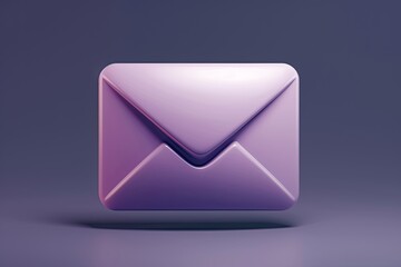 Poster - Glossy purple email icon, email or envelope icon in 3D format
