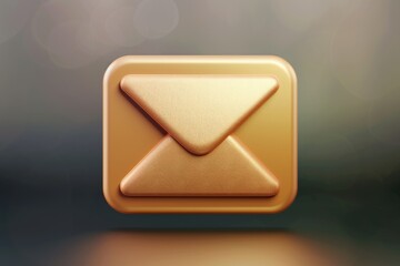 Poster - Glossy purple email icon, email or envelope icon in 3D format