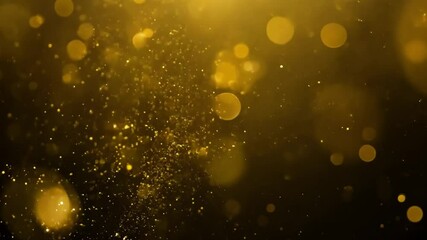 Poster - Golden dust particles float in the air, illuminated by a warm light source.