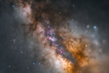Wall Mural - starry, nebulous cosmic clouds, ethereal scene of the milky way galaxy with various constellations a