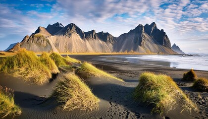 Wall Mural - vestrahorn mountain and stokksnes iceland