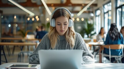 Poster - The Woman with Headphones