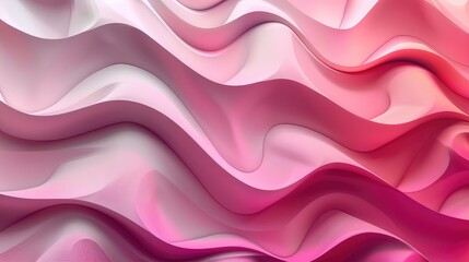 Poster - Abstract Geometric Pattern with Repetitive Curved Shapes in Gradient Pink Tones - Modern and Stylish Design for Backgrounds, Textiles, and Digital Art Projects