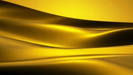 Leinwandbilder - A smooth, flowing abstract image of gold waves.