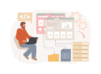 Poster - Website scraping isolated cartoon vector illustrations.