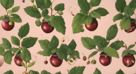 Fototapete - Stowberry plant in pot Seamless time lapse virtual video animation background 4k animation