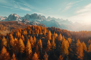 Poster - Autumnal Mountain Landscape in Italy