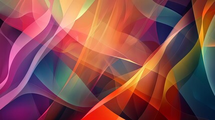 Wall Mural - A geometric digital artwork featuring vibrant, abstract lines as its background.