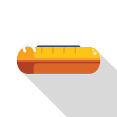 Poster - inflatable yellow raft floating on water illustration on white background