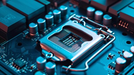 Poster - Computer's brain (CPU) sits on the motherboard, controlling everything. The CPU handles complex calculations, stores information, and manages tasks, like a powerful computer in your computer.