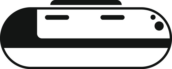 Poster - black and white icon of a modern high speed train moving at high speed on a white background