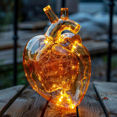 Sticker - glass heart with music